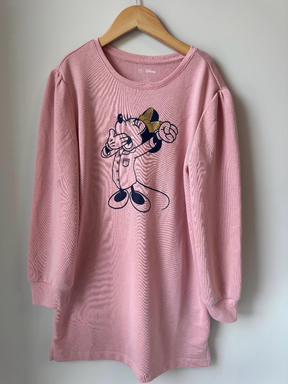 GAP Pink Minnie Mouse Long Sleeve Kids Nightgown Size 12